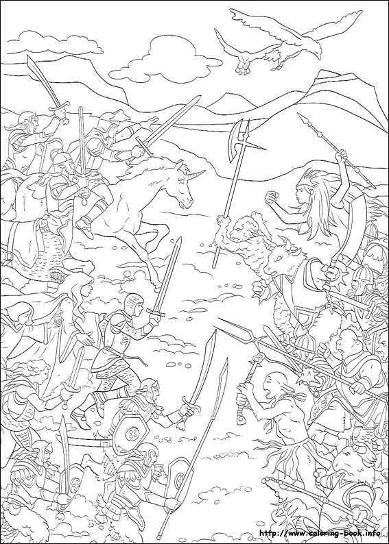 The chronicles of Narnia coloring picture